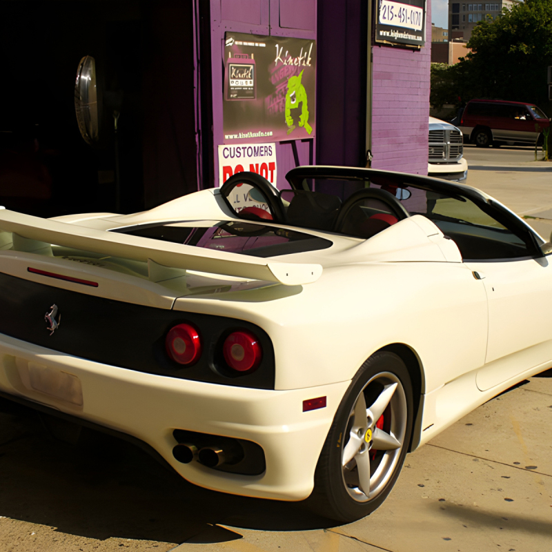 white-ferrari-back