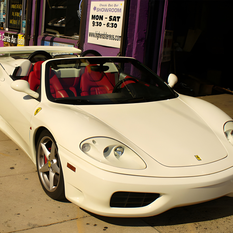 white-ferrari-outside